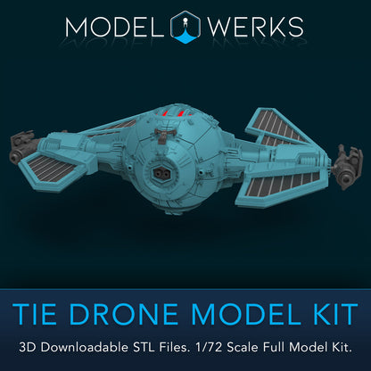 1/72 Scale Tie Drone Full Kit STL File Download