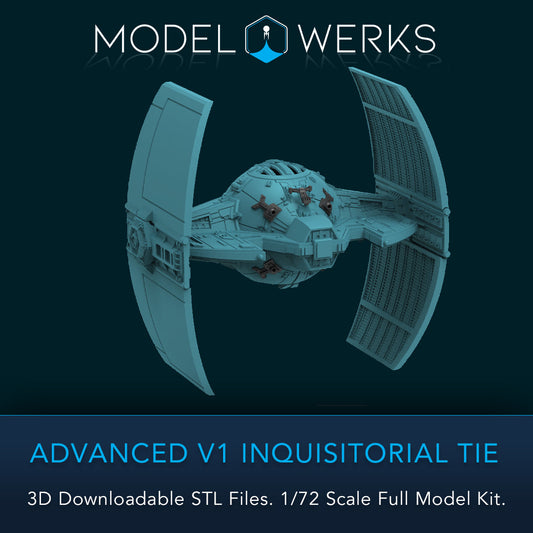 1/72 Scale Advanced V1 Inquisitorial Tie Full Kit STL File Download