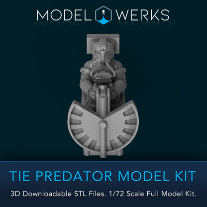 1/72 Scale Tie Predator Full Kit STL File Download