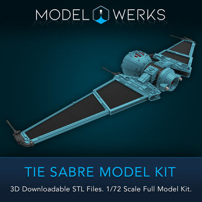 1/72 Scale Tie Sabre Full Kit STL File Download