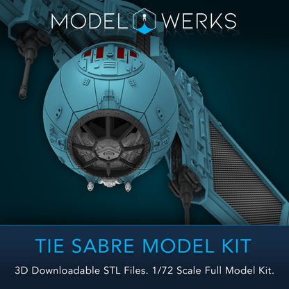 1/72 Scale Tie Sabre Full Kit STL File Download