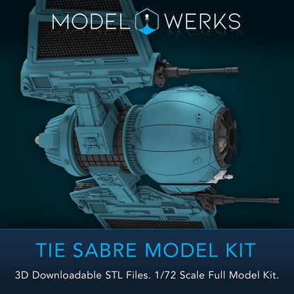 1/72 Scale Tie Sabre Full Kit STL File Download
