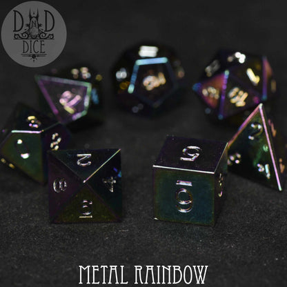 Metal Rainbow Dice Set