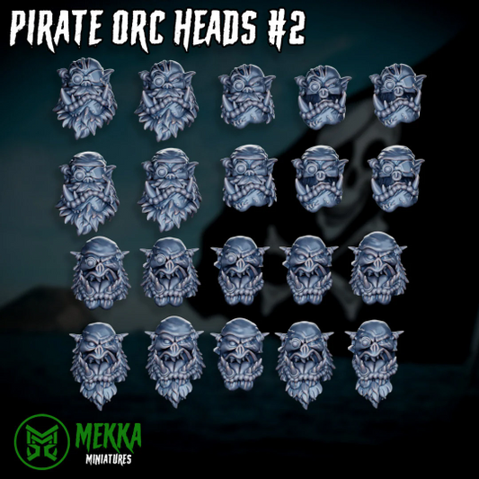 Ork Pirate Heads x20 Resin Upgrade Parts - Mekka Miniatures - Set 1 product image