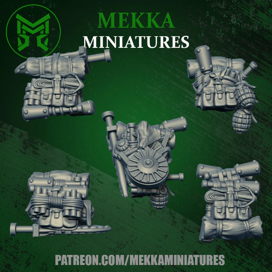 Ork Commando Backpacks x10 Resin Upgrade Parts product image
