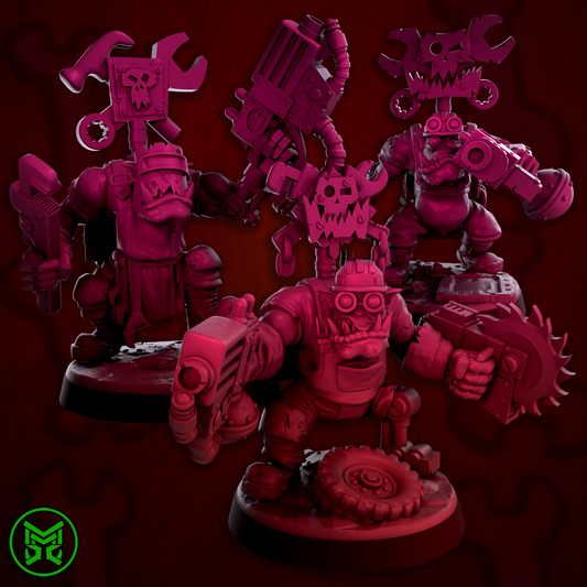 Ork Mekaniks Resin Miniature Figure product image