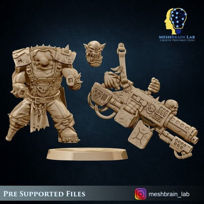 3d Printed Ork Pirate Big Bada Boom Flamethrower by Meshbrain Labs