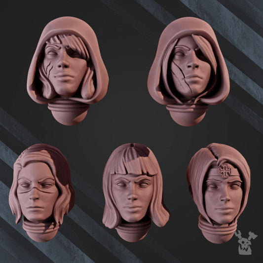 War Sisters Great Martyrs Bits - Head Set x10 Resin Upgrade Parts product image