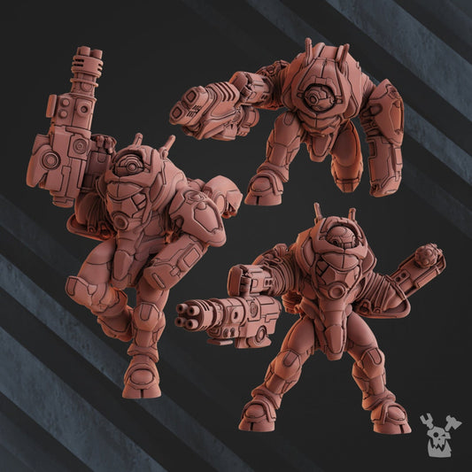 Cyber Ghosts Squad x3 Resin Miniatures Set - DakkaDakka product image