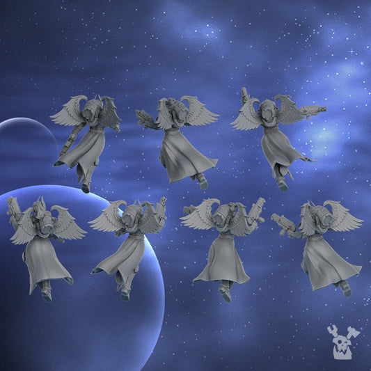 Lunar Angels Squad x5 Resin Miniatures Set alternate view 2