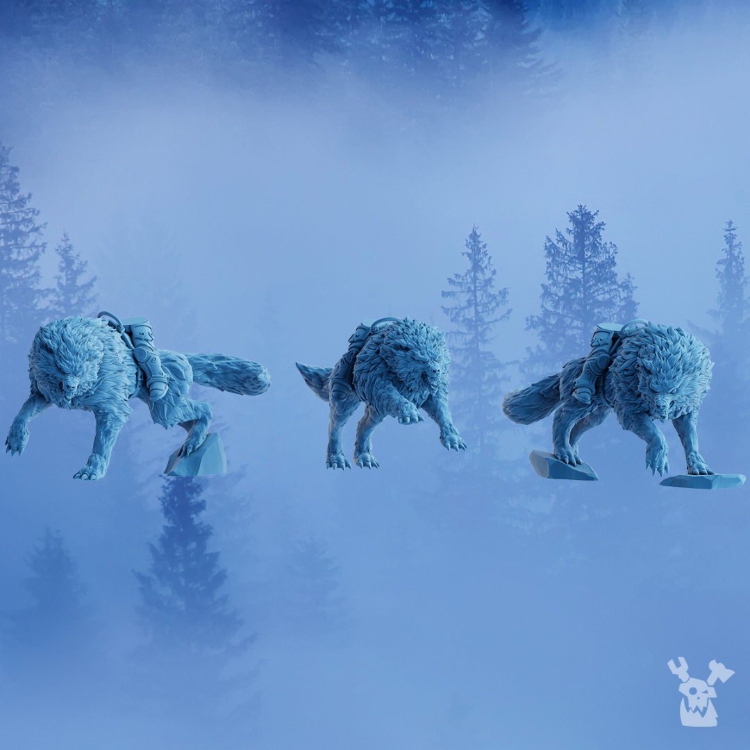 3D Printed Stormbringer Wolfrider Squad x3 by DakkaDakka Miniatures