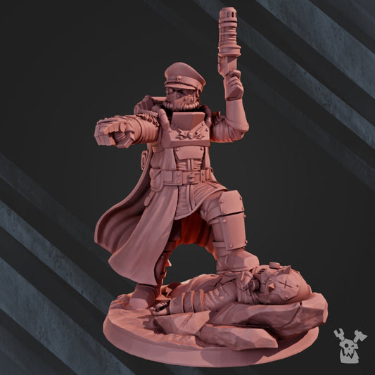 Dawnguard Commissar Resin Miniature Figure - DakkaDakka Miniatures product image