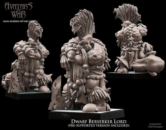 Dwarf Berserker Lord Resin Boss Miniature alternate view 2