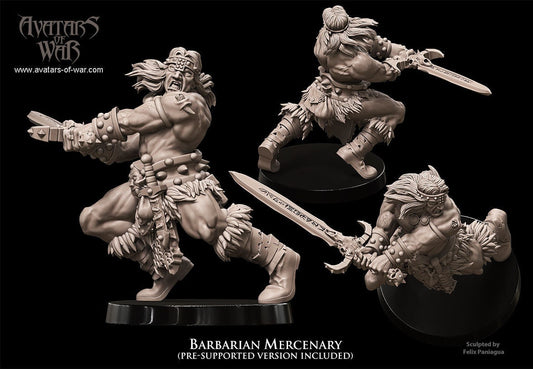 Barbarian Mercenary Resin Miniature Figure product image