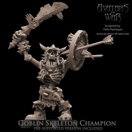 Goblin Skeletal Champion Resin Miniature Figure alternate view 2