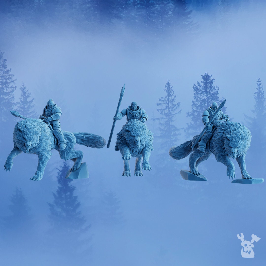 3D Printed Stormbringer Wolfrider Squad x3 by DakkaDakka Miniatures