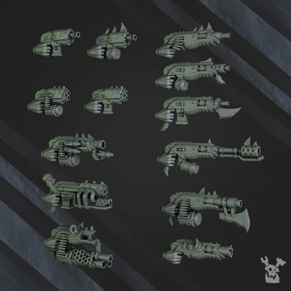 3d Printed Squad of 5 Ork Bigg'uns by DakkaDakka Miniatures
