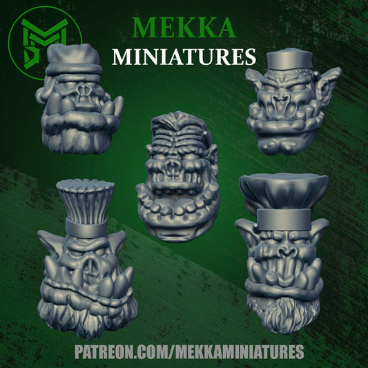 Ork Chef Heads x10 Resin Upgrade Parts product image