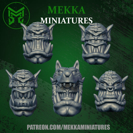 Feral Ork Heads x10 Resin Upgrade Parts product image