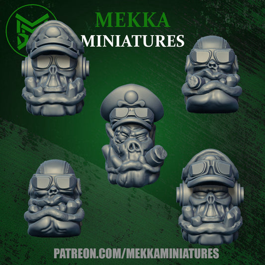 Ork Pilot Heads x10 Resin Upgrade Parts product image