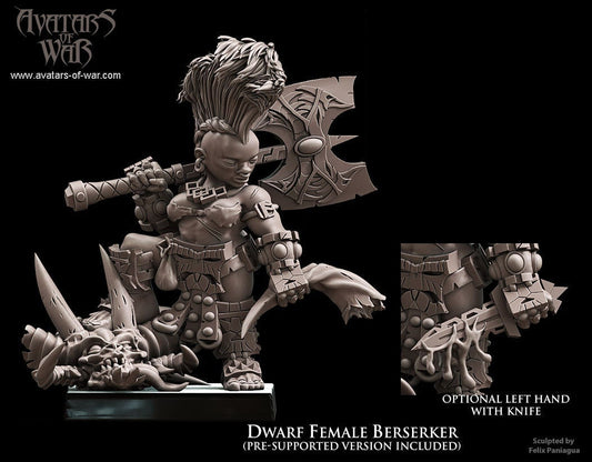 Dwarf Female Berserker Resin Miniature Figure product image