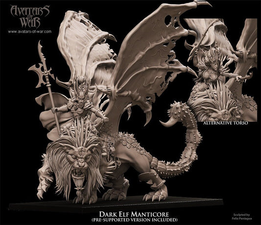 Dark Elf Manticore Resin Boss Miniature product image