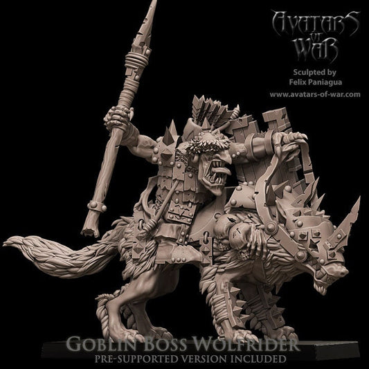 Goblin Boss Wolfrider Resin Boss Miniature alternate view 2