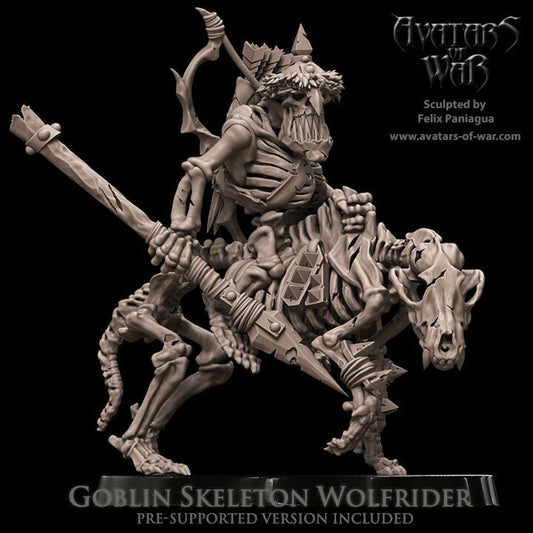 Goblin Skeletal Wolfrider Resin Miniature Figure product image