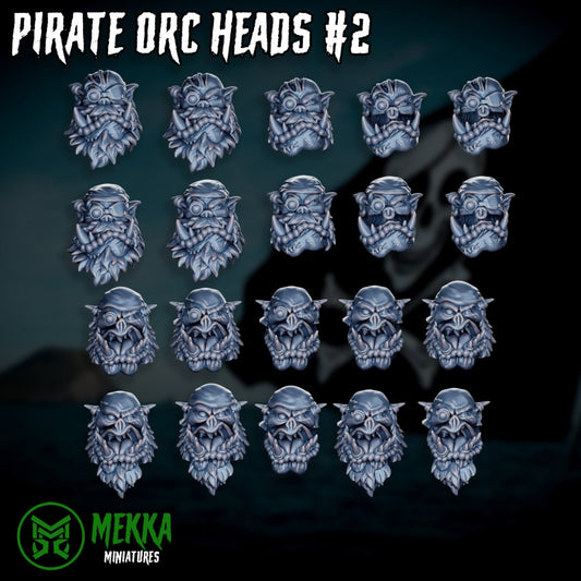 Ork Pirate Heads x20 Resin Upgrade Parts - Mekka Miniatures - Set 2 alternate view 2