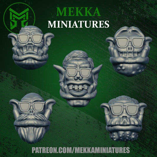Ork Nerd Heads x10 Resin Upgrade Parts product image