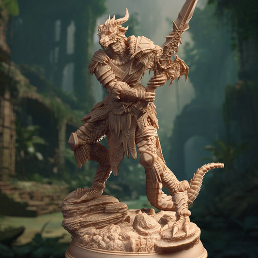 Female Dragonborn Barbarian Resin Boss Miniature product image