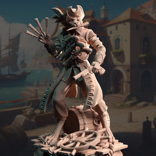 Catfolk Corsair Resin Miniature Figure product image