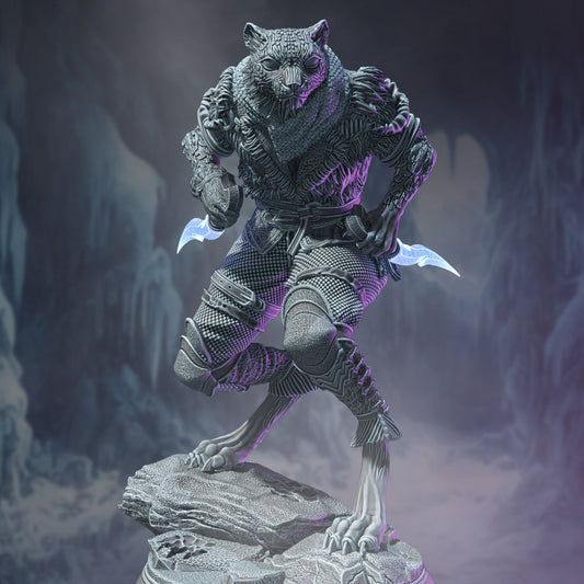 Snow Leopard Rogue Resin Miniature Figure product image