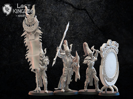 Dark Elves Command Squad Resin Miniatures Set alternate view 2