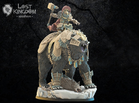 Boffar, Bjorn Commander on Warbear Resin Boss Miniature alternate view 2