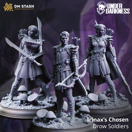 Drow Soldiers x3 Resin Miniatures Set product image