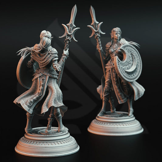 Half-Elf Moon Cleric Resin Miniature Figure alternate view 2