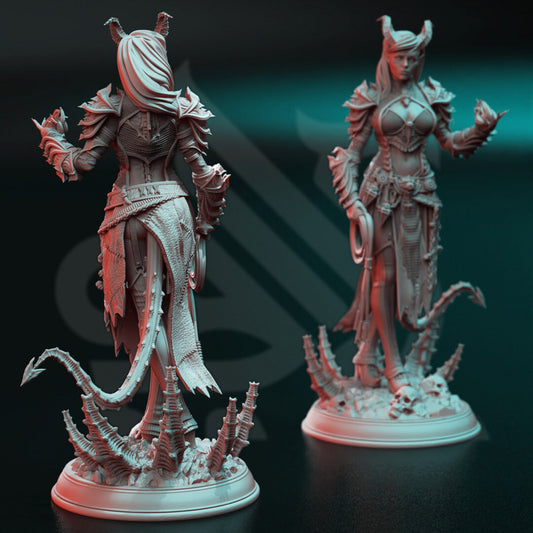 Tiefling Fiend Warlock Resin Boss Miniature alternate view 2