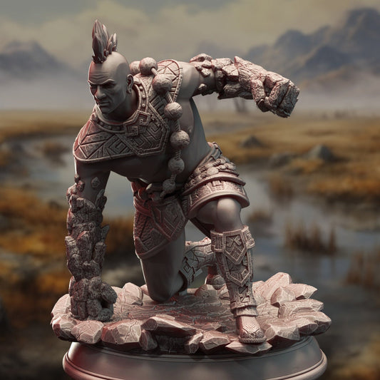 Earth Genasi Brawler Resin Miniature Figure product image