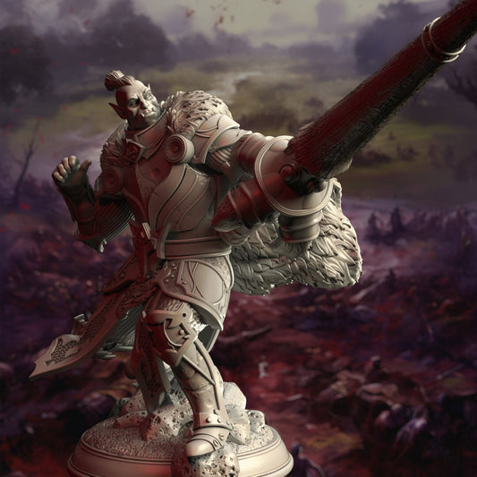 Orc Grand Knight Lancer Resin Miniature Figure product image