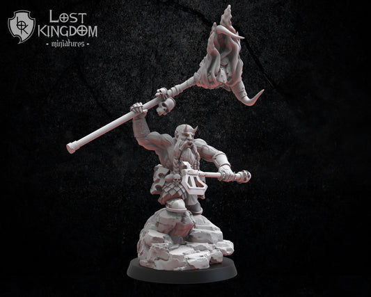 Infernal Dwarf Standard Bearer Resin Boss Miniature product image