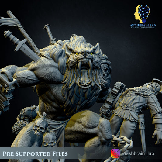 Monstrous Werewolf Resin Miniature Figure product image