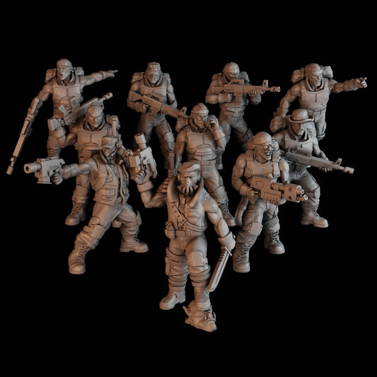 "Green Hell" Division Squad x10 Resin Miniatures Set product image