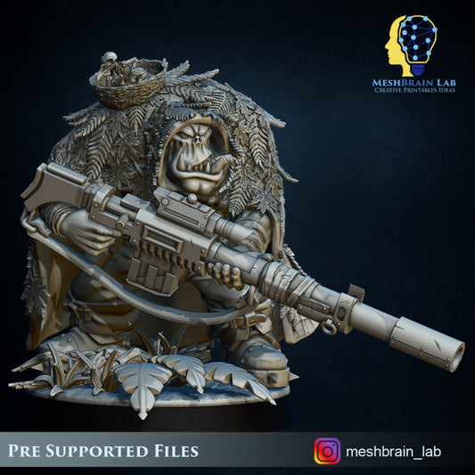 Ork Commando Sniper Resin Miniature Figure alternate view 2