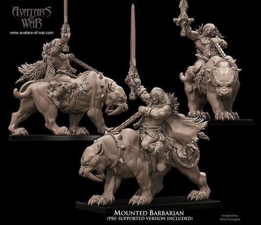 Barbarian Manhunter with Sabertooth Resin Miniature Figure product image