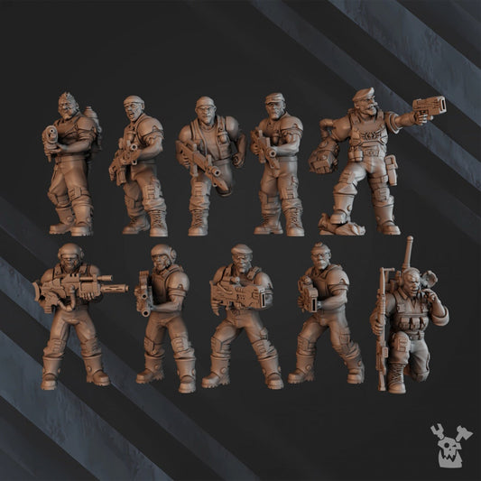 Jungle Commando Squad x10 Resin Miniatures Set alternate view 2