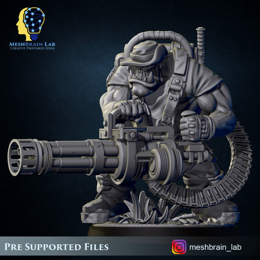 Ork Commando with Minigun Resin Upgrade Parts alternate view 2