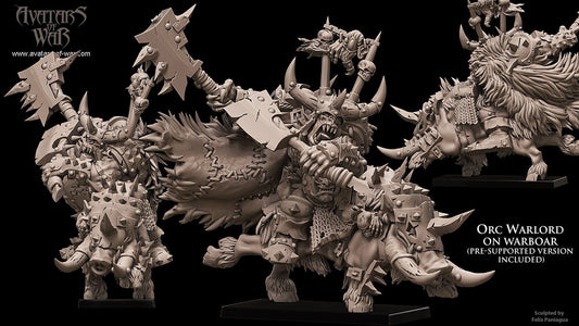 Iron Orc Warboss on Warboar Resin Boss Miniature product image