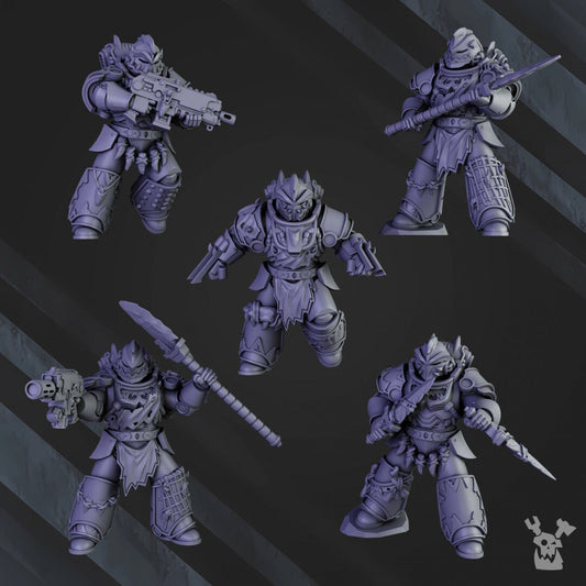 White Megaladon Clan Warriors x10 Resin Miniatures Set product image