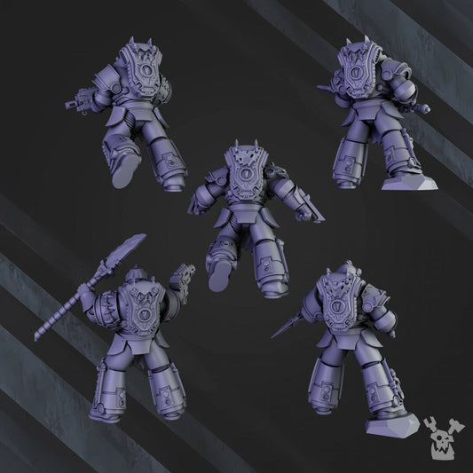 White Megaladon Clan Warriors x10 Resin Miniatures Set alternate view 2